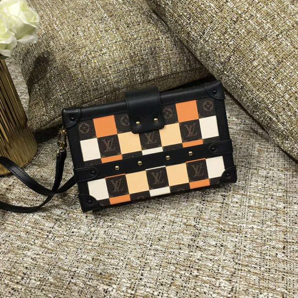 Louis Vuitton LV Women Petite Malle Handbag in Calfskin Leather-Brown (4)