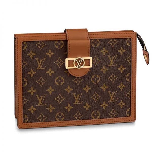 Louis Vuitton LV Women Pochette Dauphine Monogram Canvas-Brown