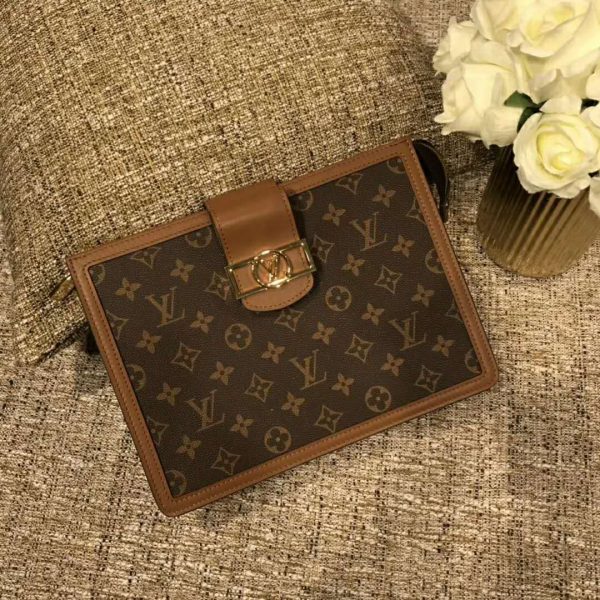 Louis Vuitton LV Women Pochette Dauphine Monogram Canvas-Brown (2)