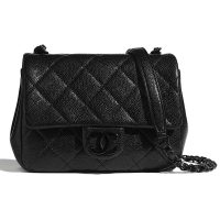 Chanel Women Flap Bag Grained Calfskin & Lacquered Metal-Rose