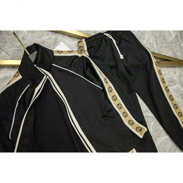 Gucci GG Men Oversize Technical Jersey Jacket Interlocking G-Black (10)