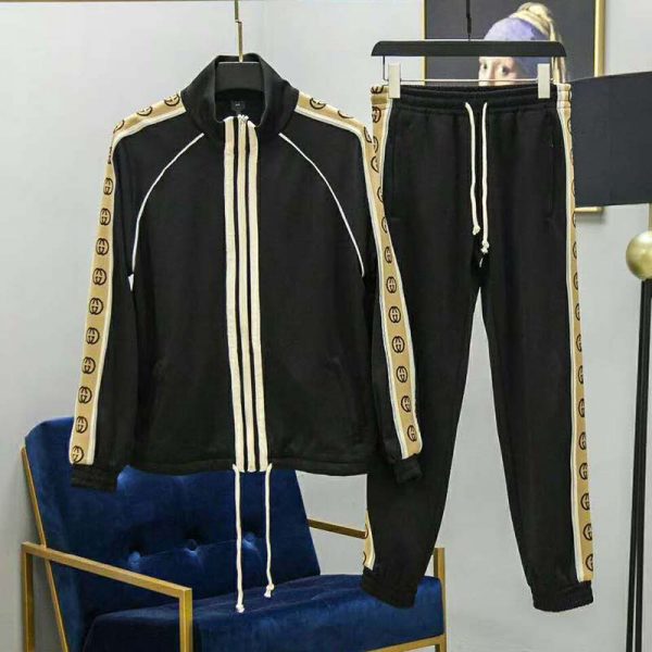 Gucci GG Men Oversize Technical Jersey Jacket Interlocking G-Black (4)