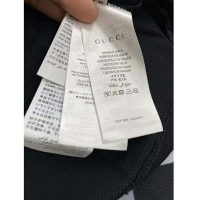 Gucci GG Men Polo with Interlocking G Stripe Black Cotton
