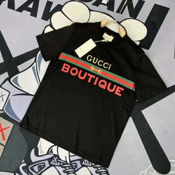 Gucci GG Men’s Gucci Boutique Print Oversize T-Shirt-Black (3)