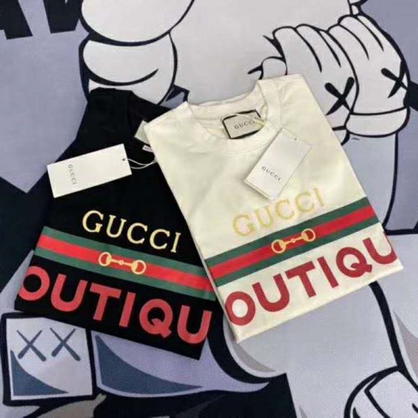 Gucci GG Men’s Gucci Boutique Print Oversize T-Shirt-Black (4)
