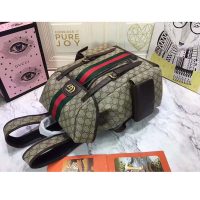 Gucci GG Unisex Ophidia GG Medium Backpack BeigeEbony Supreme Canvas