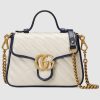 Gucci GG Women GG Marmont Mini Top Handle Bag-White