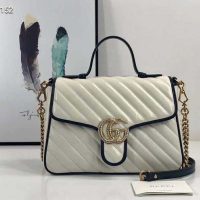 Gucci GG Women GG Marmont Mini Top Handle Bag-White