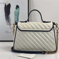 Gucci GG Women GG Marmont Mini Top Handle Bag-White