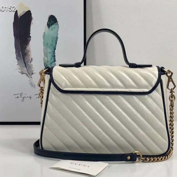 Gucci GG Women GG Marmont Mini Top Handle Bag-White (5)