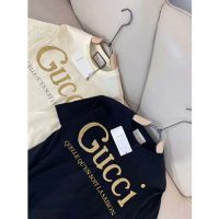 Gucci GG Women Gucci Glitter Print T-Shirt Cotton-White