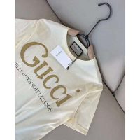 Gucci GG Women Gucci Glitter Print T-Shirt Cotton-White