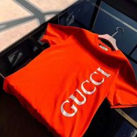 Gucci GG Women Gucci Print Oversize T-Shirt Red Cotton