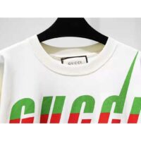 Gucci GG Women Oversize Cotton T-Shirt Gucci Blade-White (5)