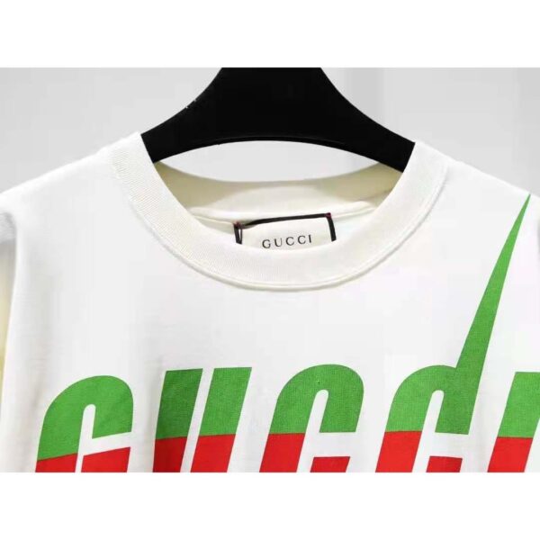 Gucci GG Women Oversize Cotton T-Shirt Gucci Blade-White (1)