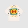 Gucci GG Women Oversize T-Shirt with Gucci Logo-White