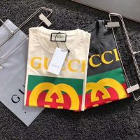 Gucci GG Women Oversize T-Shirt with Gucci Logo-Whiteh Gucci Logo-White (1)