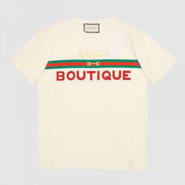 Gucci GG WGucci GG Women’s Gucci Boutique Print T-Shirt-White