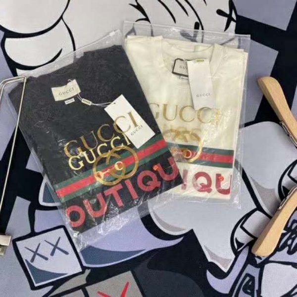 Gucci GG Women’s Gucci Boutique Print T-Shirt-White (3)