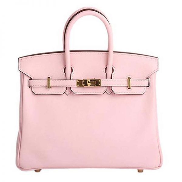 Hermes Birkin 25 Bag in Togo Leather with Gold Hardware-Pink