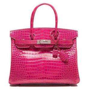 Hermes Birkin 30 Bag in Alligator Leather with Gold Hardware-Rose