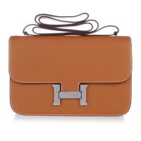 Hermes Constance Elan Leather Shoulder Bag in Epsom Leather-Rose