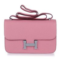 Hermes Constance Elan Leather Shoulder Bag in Epsom Leather-Rose