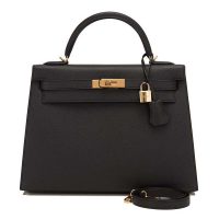 Hermes Kelly Sellier 32 Bag in Togo Leather-Purple