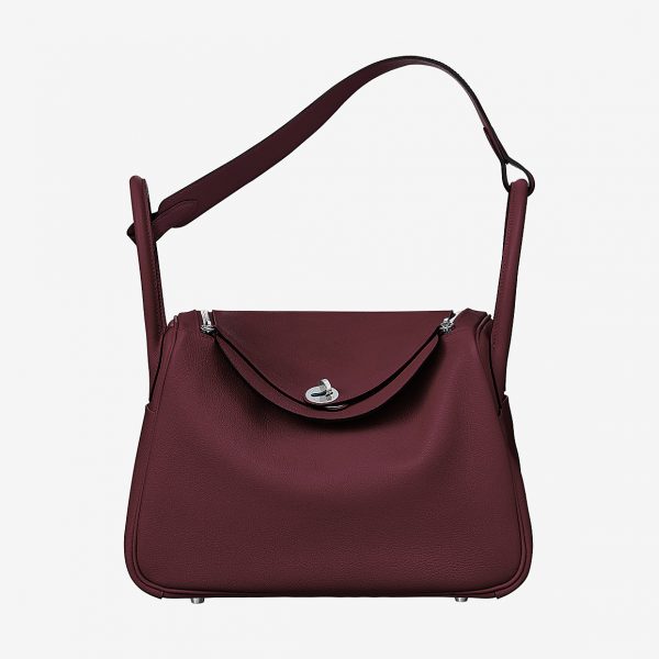 Hermes Lindy 30 Medium Taurillon Clemence Leather Bag-Claret