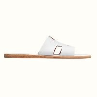 Hermes Men Izmir Sandal in Calfskin with Iconic “H”-White
