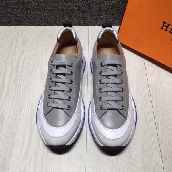 Hermes Men Rapid Sneaker Shoes White Sole-Grey (1)