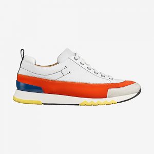 Hermes Men Rapid Sneaker Shoes White Sole-Orange