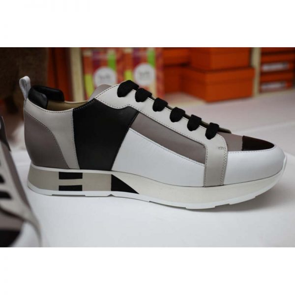 Hermes Men Rebus Sneaker Shoes White (1)