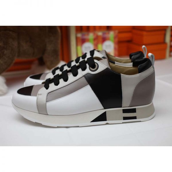Hermes Men Rebus Sneaker Shoes White (7)