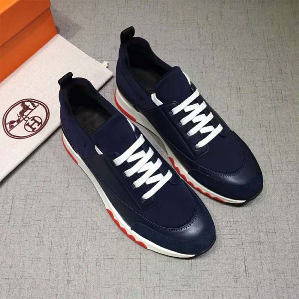 Hermes Men Shoes Stadium Sneaker-Blue (7)