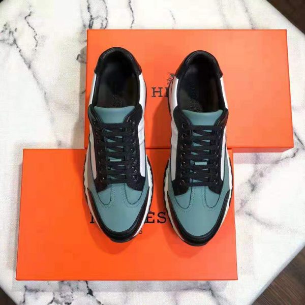 Hermes Men Trail Sneaker in Calfskin-Blue (4)