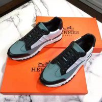 Hermes Men Trail Sneaker in Calfskin-Blue