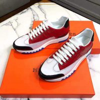 Hermes Men Trail Sneaker in Calfskin-Red