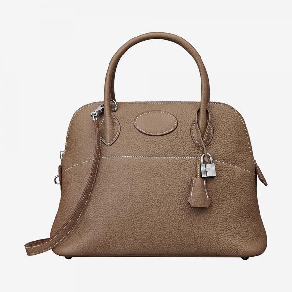 Hermes Women Bolide 31 Bag in Taurillon Clemence Leather-Brownillon Clemence Leather-Brown (3)