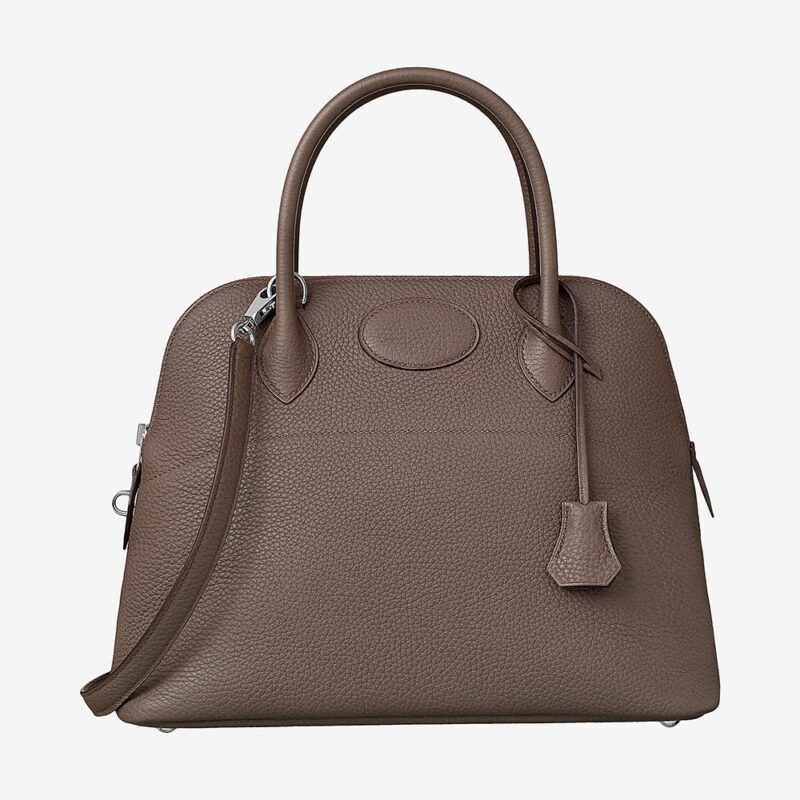 Hermes Women Bolide 31 Bag in Taurillon Clemence Leather-Grey