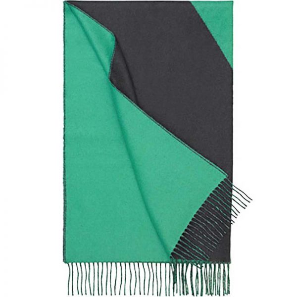 Hermes Women Casaque II Stole Double-Faced Cashmere Scarf-Green
