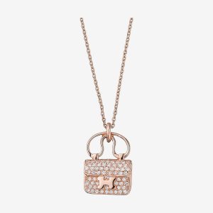Hermes Women Constance Amulette Pendant Jewelry Pink Gold