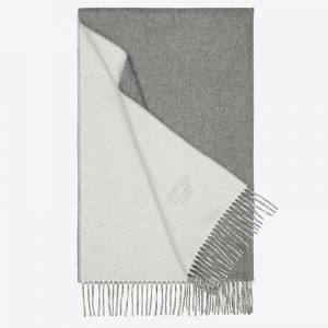 Hermes Women Double Face Stole-Grey