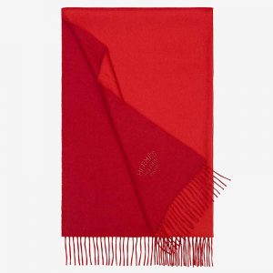 Hermes Women Double Face Stole-Red