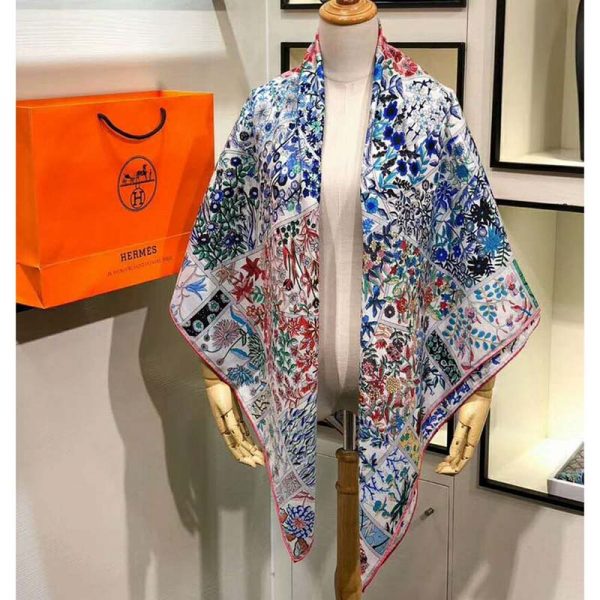 Hermes Women Fleurs De Giverny Scarf 90 (5)