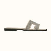 Hermes Women Oran Sandal Hermes Sandal Metallic Nappa Leather Cristal Powder