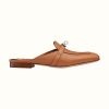 Hermes Women Oz Mule Goatskin "Brides De Gala Shadow"-Brown