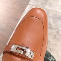 Hermes Women Oz Mule Goatskin “Brides De Gala Shadow”-Brown