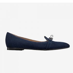 Hermes Women Pegase Ballerina in Calfskin-Navy