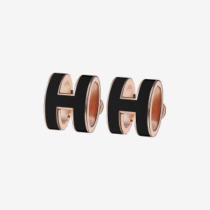 Hermes Women Pop H Earrings Jewelry Black